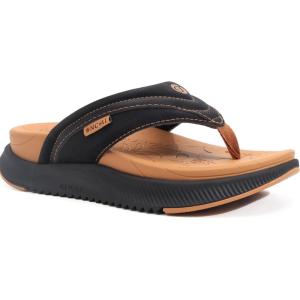 ONCAI Women’s Orthotic Cushion Flip Flops Recovery Walking Sandals for Women with Arch Support Summer Comfortable Slip On Flip Flops for Womans Size 6-12(Black/Khaki)