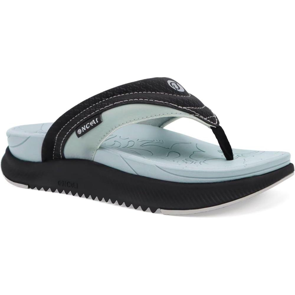 image:imageONCAI Womens Orthotic Flip Flops Recovery Walking Sandals for Women with Arch Support for Plantar Fasciitis Summer Comfortable Cushion Platform SlipOn Indoor Outdoor Size 612GreyBlack