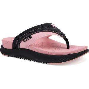 ONCAI Women’s Orthotic Flip Flops Recovery Walking Sandals for Women with Arch Support for Plantar Fasciitis Summer Comfortable Cushion Platform Slip-On Indoor Outdoor Size 6-12(Pink/Black)