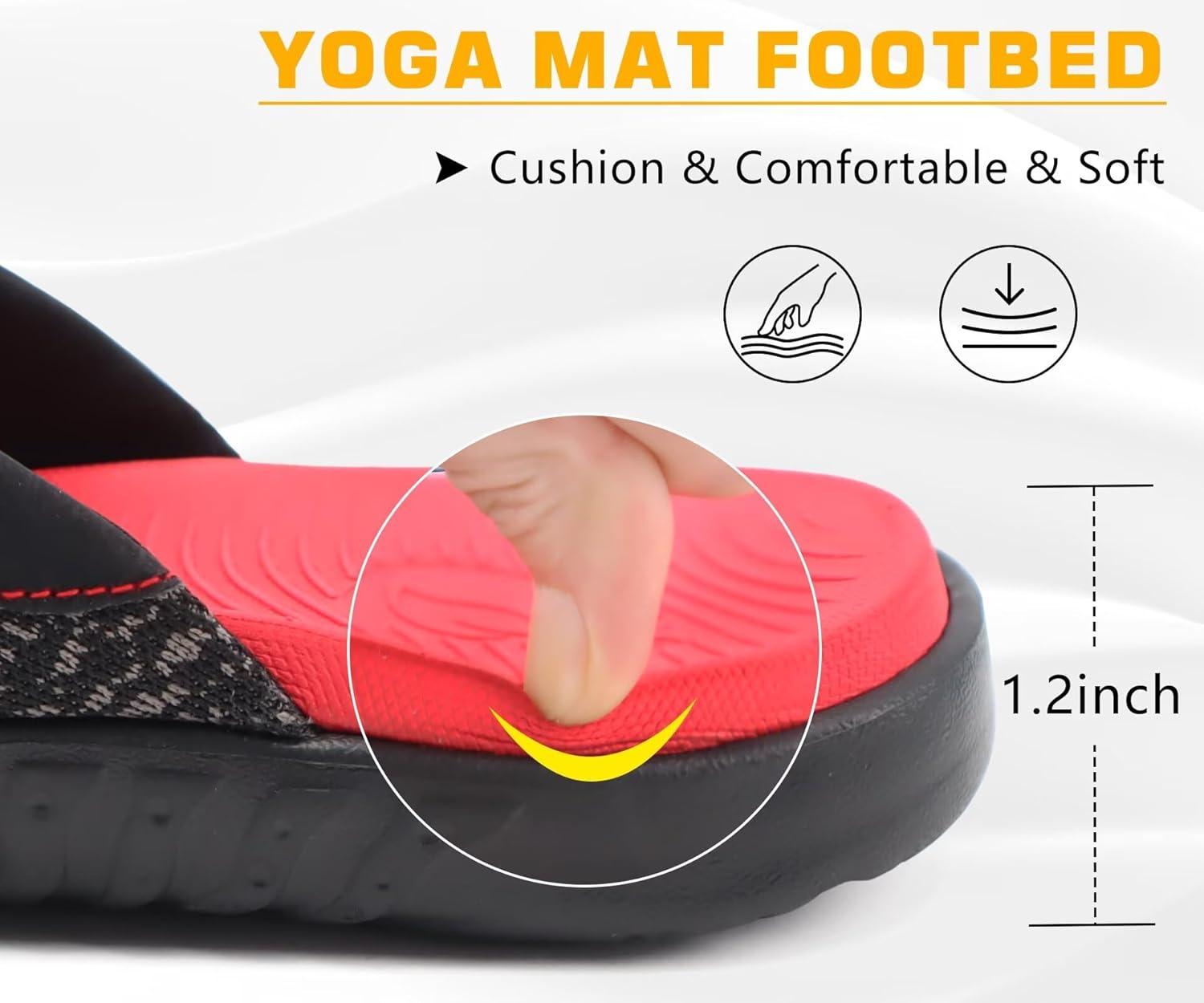 image:imageONCAI Mens Flip Flop Open Toe Athletic Straps Orthotic Summer Plantar Fasciitis Sport Sandals with Soft Cushion Arch Support Size 7515BlackRed
