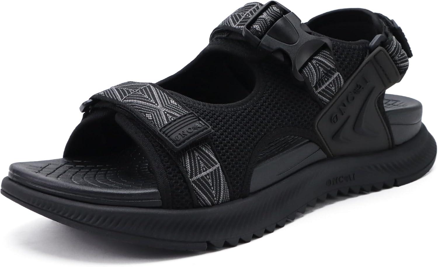 image:imageONCAI Set of 2 PairsMens Hiking SandalsBlack US Size 10 and Mens Walking Sandals Black US Size 10