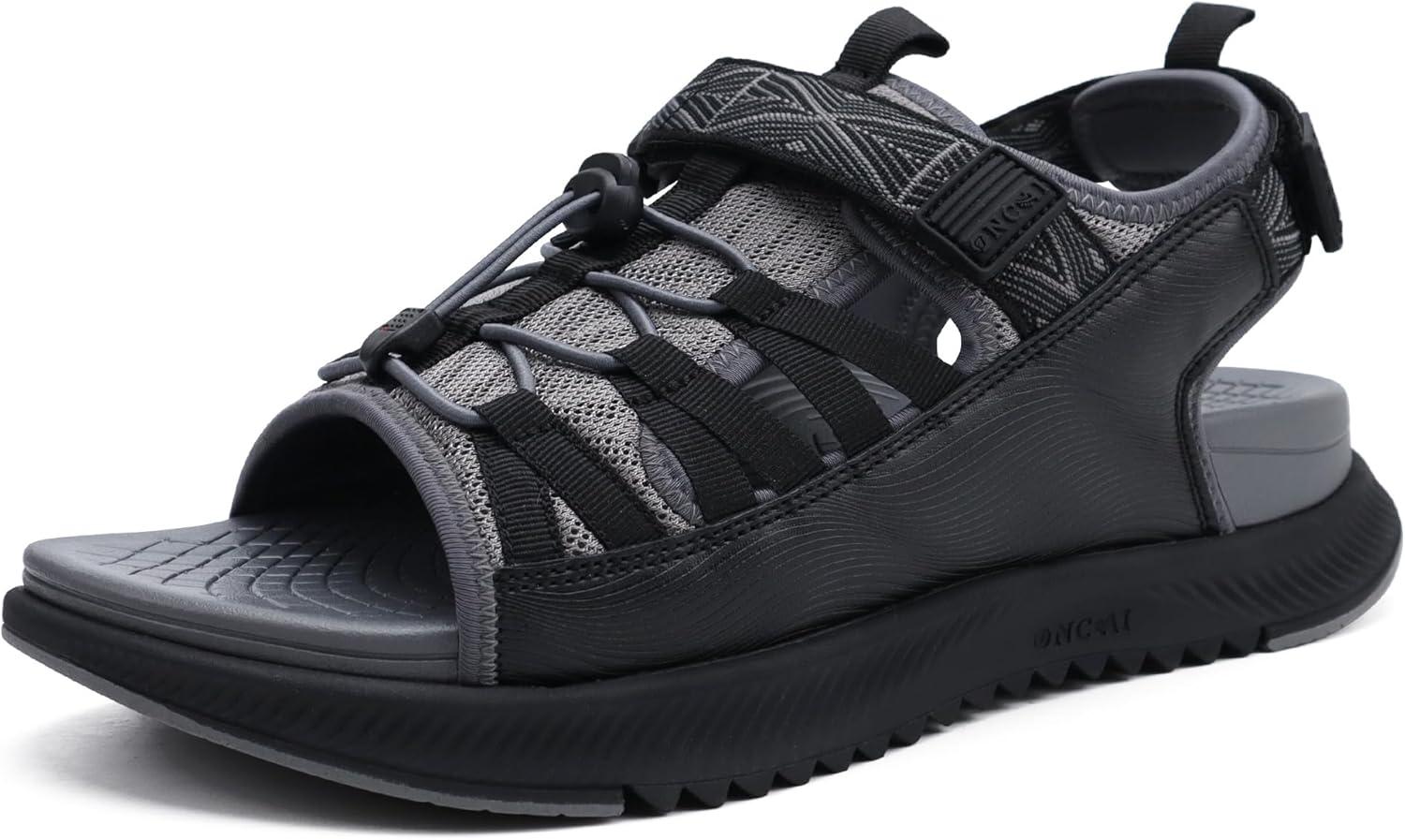image:imageONCAI Set of 2 PairsMens Hiking SandalsBlack US Size 10 and Mens Walking Sandals Black US Size 10
