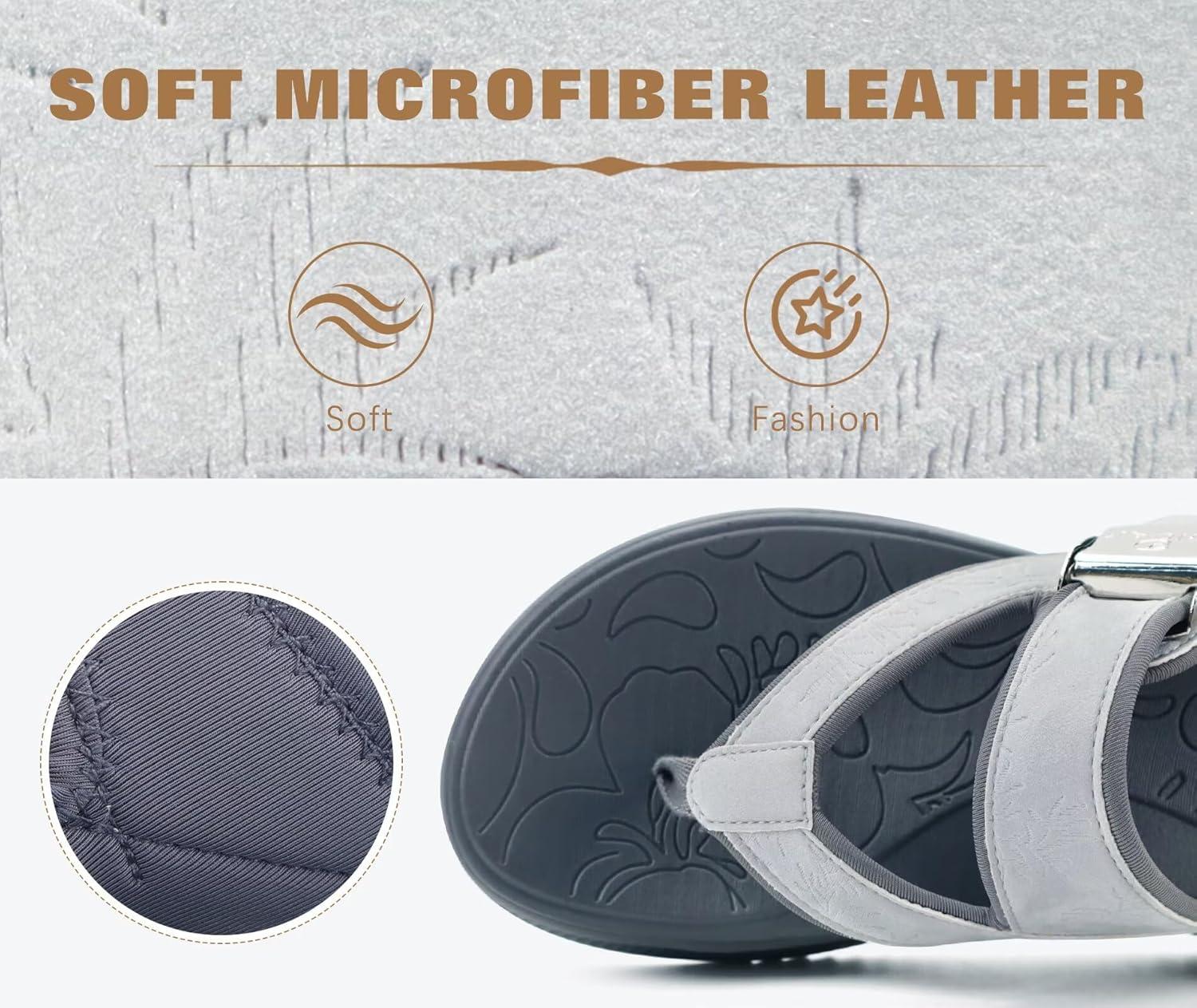 image:imageONCAI Womens Orthopedic Platform Flip Flops with Arch Support Summer Beach Dressy Trendy Walking Sandals and Thick Outdoor Rubber SolesGrey