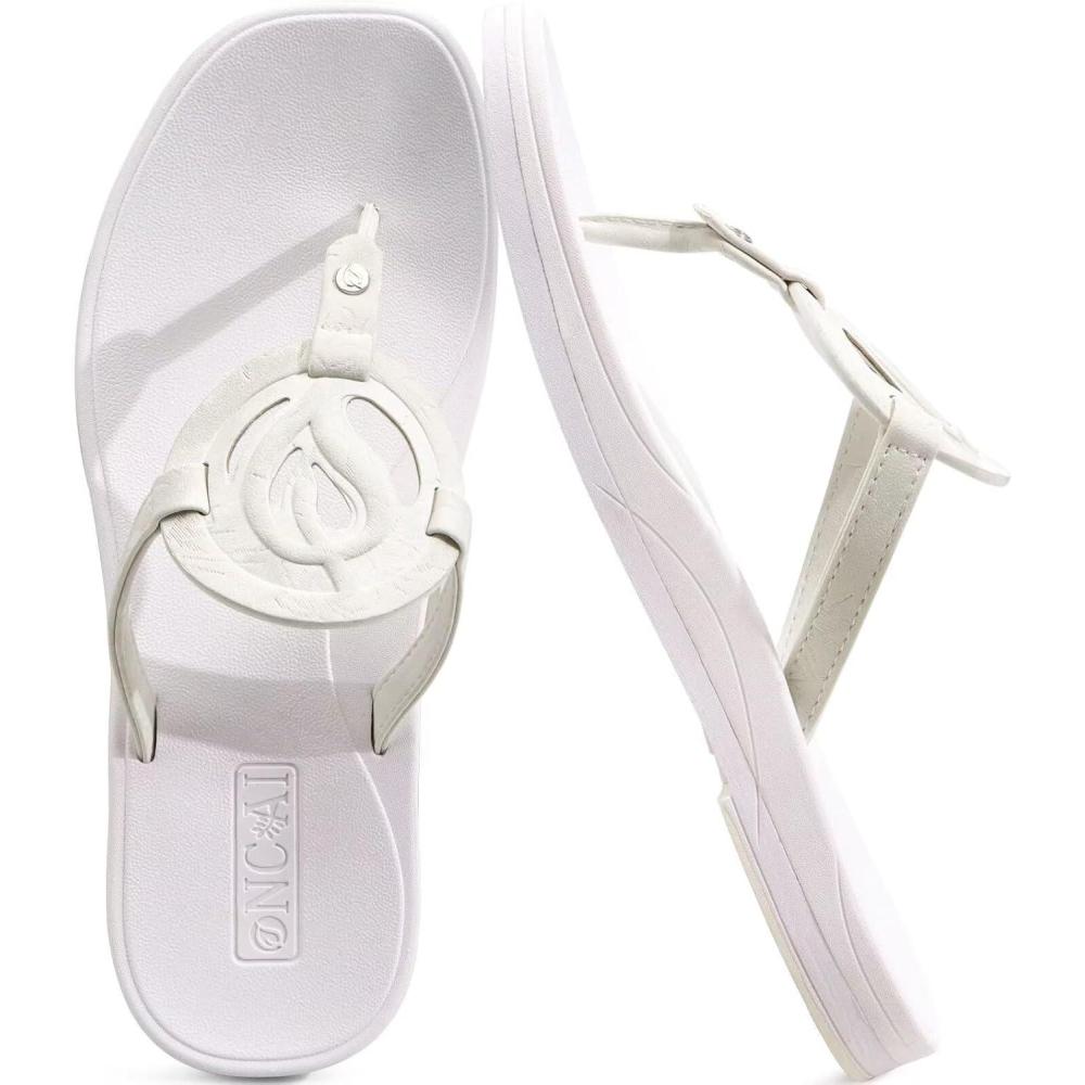 image:imageONCAI Womens Flip Flops Flat SandalsViwhite