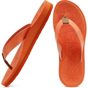 ONCAI Women’s Flip Flops Arch Support Yoga Mat Summer Beach Woman Thong Sandals with Orthotic Rubber Soles(US Size 5-11)(Orange)