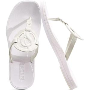 ONCAI Womens Flip Flops Flat Sandals(Viwhite)