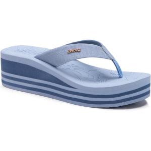 ONCAI Women’s Platform Wedge Flip Flops Trendy Dressy Womans Summer Flatform Sandals with Comfortable Walking Outdoor Rubber Soles (US Size 5-11)(Sky Blue(regular Size))