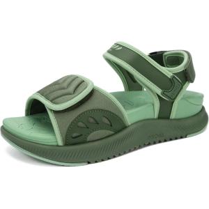 ONCAI Walking Sandals Women,Arch Support Hiking Sandals with Orthotic Outdoor Footbed for Plantar Fasciitis,Water Athletic Platform Sandalias Mujer with 3 Adjustable Strap (US Size 6-12)(Green)