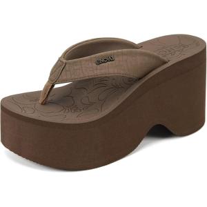 ONCAI Women’s Platform Chunky Sandals With Arch Support Trendy Fashion Summer Vacation Wedge Flip Flops for Women Soft Walking Outdoor Ladies Heels Shoes Rubber Soles US Size 5-11(Brown)